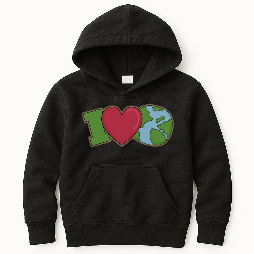 I Love Earth Nature Kids Hoodie