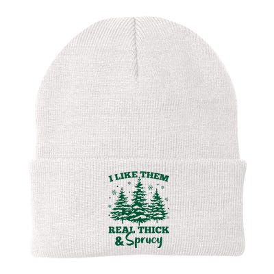 I Like Em Real Thick And Sprucey Christmas Tree Knit Cap Winter Beanie