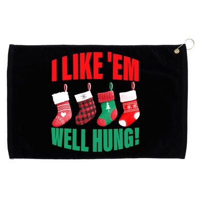 I Like 'Em Well-Hung Funny Christmas Socks  Cute Grommeted Golf Towel