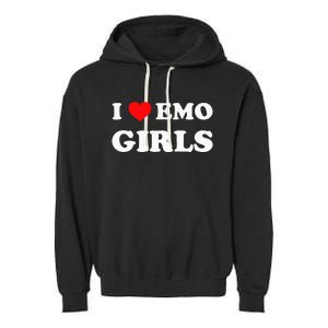 I Love Emo Garment-Dyed Fleece Hoodie