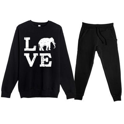 I Love Elephants Premium Crewneck Sweatsuit Set