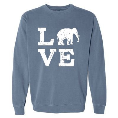 I Love Elephants Garment-Dyed Sweatshirt