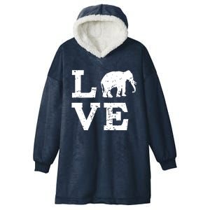 I Love Elephants Hooded Wearable Blanket