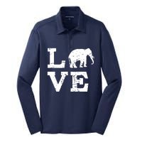 I Love Elephants Silk Touch Performance Long Sleeve Polo