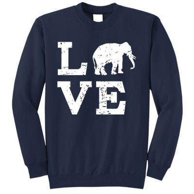 I Love Elephants Tall Sweatshirt