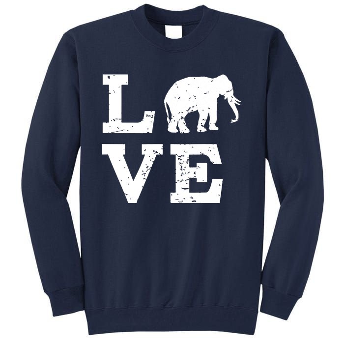 I Love Elephants Tall Sweatshirt