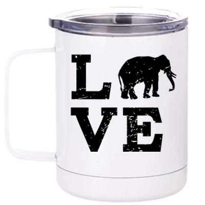 I Love Elephants 12 oz Stainless Steel Tumbler Cup