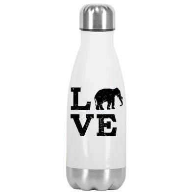 I Love Elephants Stainless Steel Insulated Water Bottle