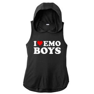 I Love Emo Ladies PosiCharge Tri-Blend Wicking Draft Hoodie Tank