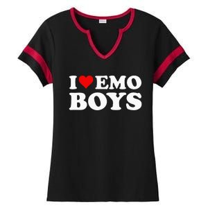 I Love Emo Ladies Halftime Notch Neck Tee