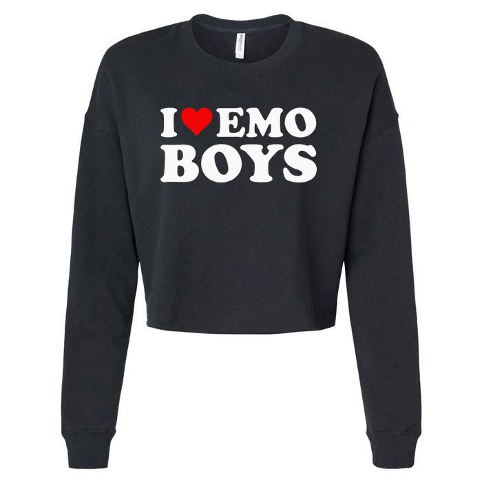 I Love Emo Cropped Pullover Crew