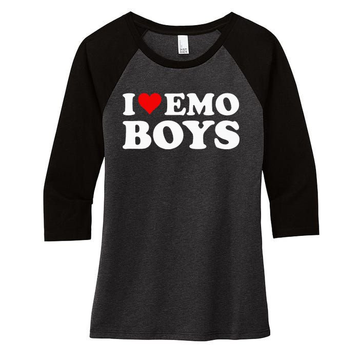 I Love Emo Women's Tri-Blend 3/4-Sleeve Raglan Shirt