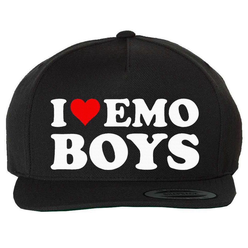 I Love Emo Wool Snapback Cap
