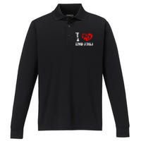 I Love Emo Funny Emo Goth Matching Performance Long Sleeve Polo