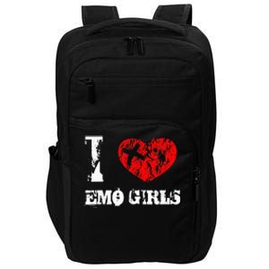 I Love Emo Funny Emo Goth Matching Impact Tech Backpack