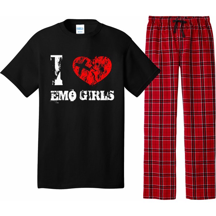 I Love Emo Funny Emo Goth Matching Pajama Set