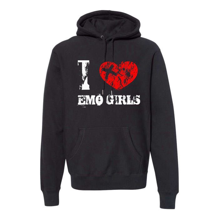 I Love Emo Funny Emo Goth Matching Premium Hoodie