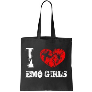 I Love Emo Funny Emo Goth Matching Tote Bag