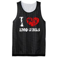 I Love Emo Funny Emo Goth Matching Mesh Reversible Basketball Jersey Tank