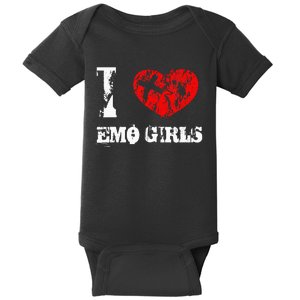 I Love Emo Funny Emo Goth Matching Baby Bodysuit