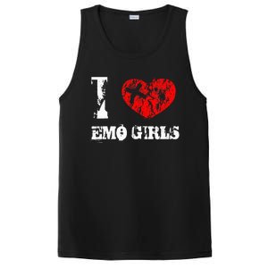 I Love Emo Funny Emo Goth Matching PosiCharge Competitor Tank