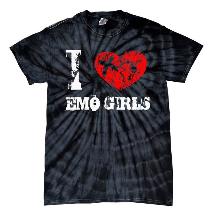 I Love Emo Funny Emo Goth Matching Tie-Dye T-Shirt