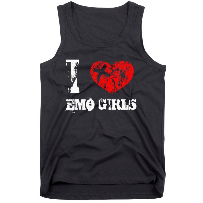 I Love Emo Funny Emo Goth Matching Tank Top