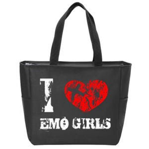 I Love Emo Funny Emo Goth Matching Zip Tote Bag