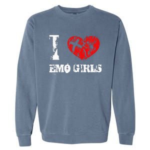 I Love Emo Funny Emo Goth Matching Garment-Dyed Sweatshirt