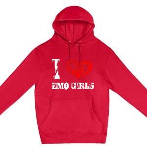 I Love Emo Funny Emo Goth Matching Premium Pullover Hoodie