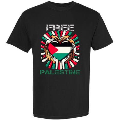 I Love Free Palestine Flag Save Gaza Strip Palestinian Garment-Dyed Heavyweight T-Shirt