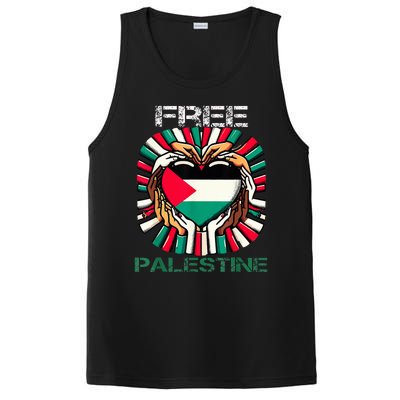 I Love Free Palestine Flag Save Gaza Strip Palestinian PosiCharge Competitor Tank