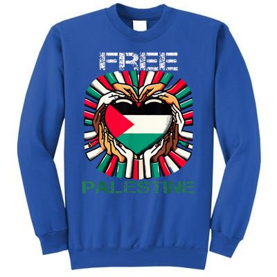 I Love Free Palestine Flag Save Gaza Strip Palestinian Sweatshirt