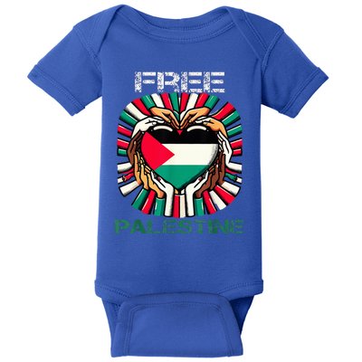 I Love Free Palestine Flag Save Gaza Strip Palestinian Baby Bodysuit