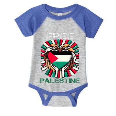 I Love Free Palestine Flag Save Gaza Strip Palestinian Infant Baby Jersey Bodysuit