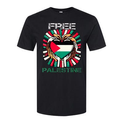 I Love Free Palestine Flag Save Gaza Strip Palestinian Softstyle CVC T-Shirt