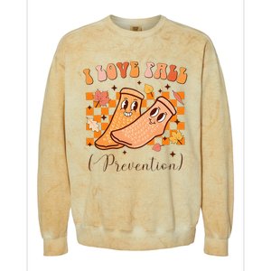 I Love Fall Prevention Fall Thanksgiving Nurse Fall Risk Colorblast Crewneck Sweatshirt