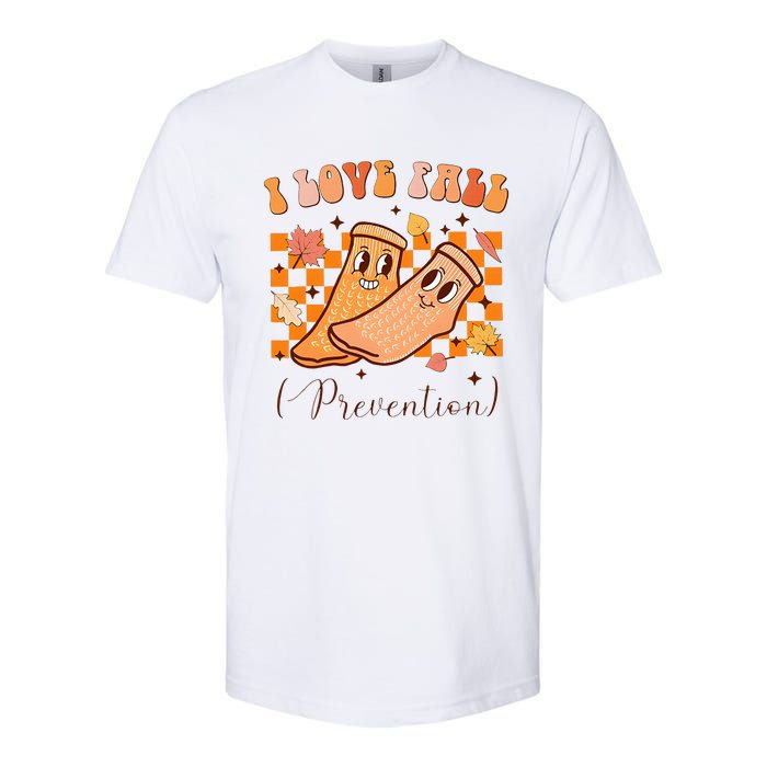 I Love Fall Prevention Fall Thanksgiving Nurse Fall Risk Softstyle CVC T-Shirt