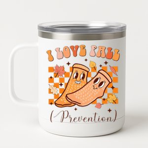 I Love Fall Prevention Fall Thanksgiving Nurse Fall Risk 12 oz Stainless Steel Tumbler Cup