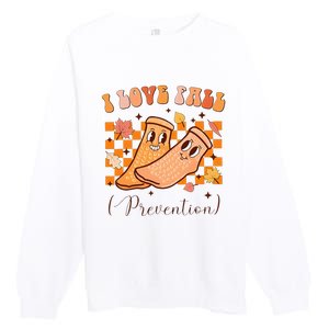 I Love Fall Prevention Fall Thanksgiving Nurse Fall Risk Premium Crewneck Sweatshirt