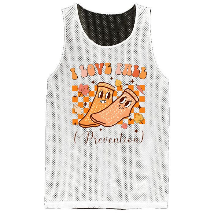 I Love Fall Prevention Fall Thanksgiving Nurse Fall Risk Mesh Reversible Basketball Jersey Tank