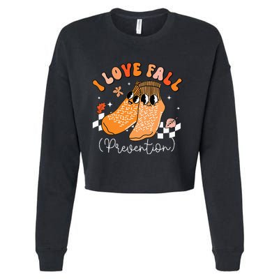 I Love Fall Prevention Socks Thanksgiving Autumn Leaves Cropped Pullover Crew