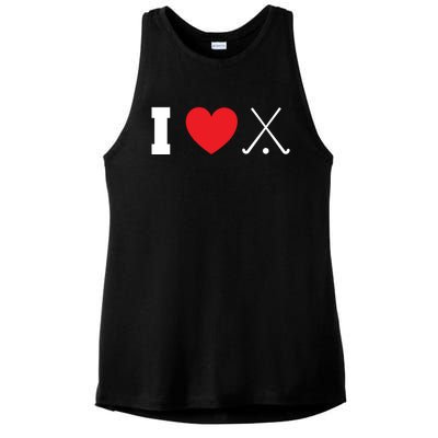 I Love Field Hockey Field Hockey Player Hockey Fan Great Gift Ladies PosiCharge Tri-Blend Wicking Tank