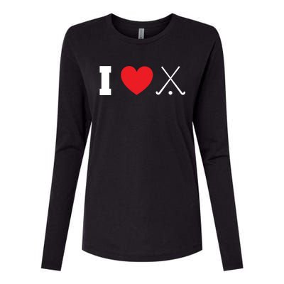 I Love Field Hockey Field Hockey Player Hockey Fan Great Gift Womens Cotton Relaxed Long Sleeve T-Shirt