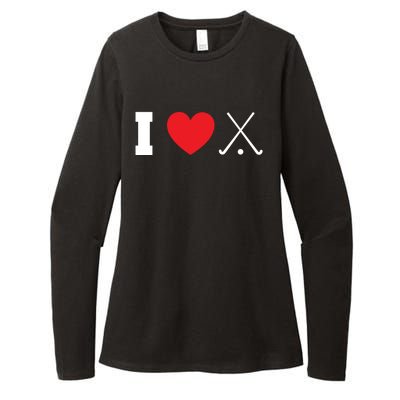 I Love Field Hockey Field Hockey Player Hockey Fan Great Gift Womens CVC Long Sleeve Shirt