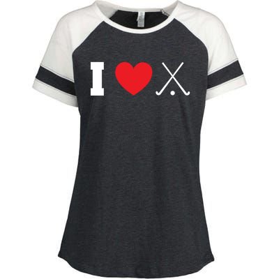 I Love Field Hockey Field Hockey Player Hockey Fan Great Gift Enza Ladies Jersey Colorblock Tee