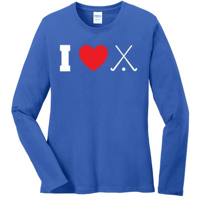 I Love Field Hockey Field Hockey Player Hockey Fan Great Gift Ladies Long Sleeve Shirt