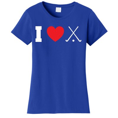 I Love Field Hockey Field Hockey Player Hockey Fan Great Gift Women's T-Shirt