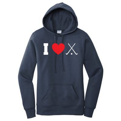 I Love Field Hockey Field Hockey Player Hockey Fan Great Gift Women's Pullover Hoodie