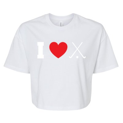 I Love Field Hockey Field Hockey Player Hockey Fan Great Gift Bella+Canvas Jersey Crop Tee